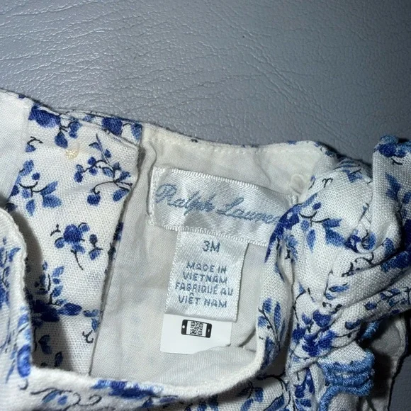 Ralph Lauren Blue and White Floral Romper - Picture 2 of 2